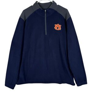 Knights Apparel Auburn Tigers Fleece Quarter Zip Pullover Navy Gray Men’s Large
